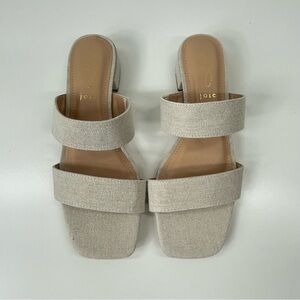 Joie Nolita Linen Slide On Sandals in Creme Size 7.5